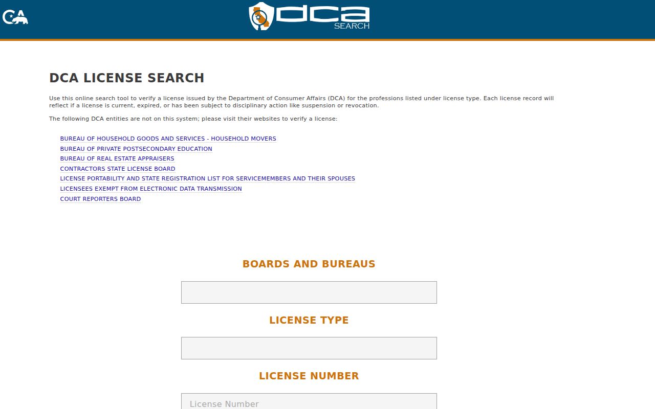 Montebello residents directory California professional license search