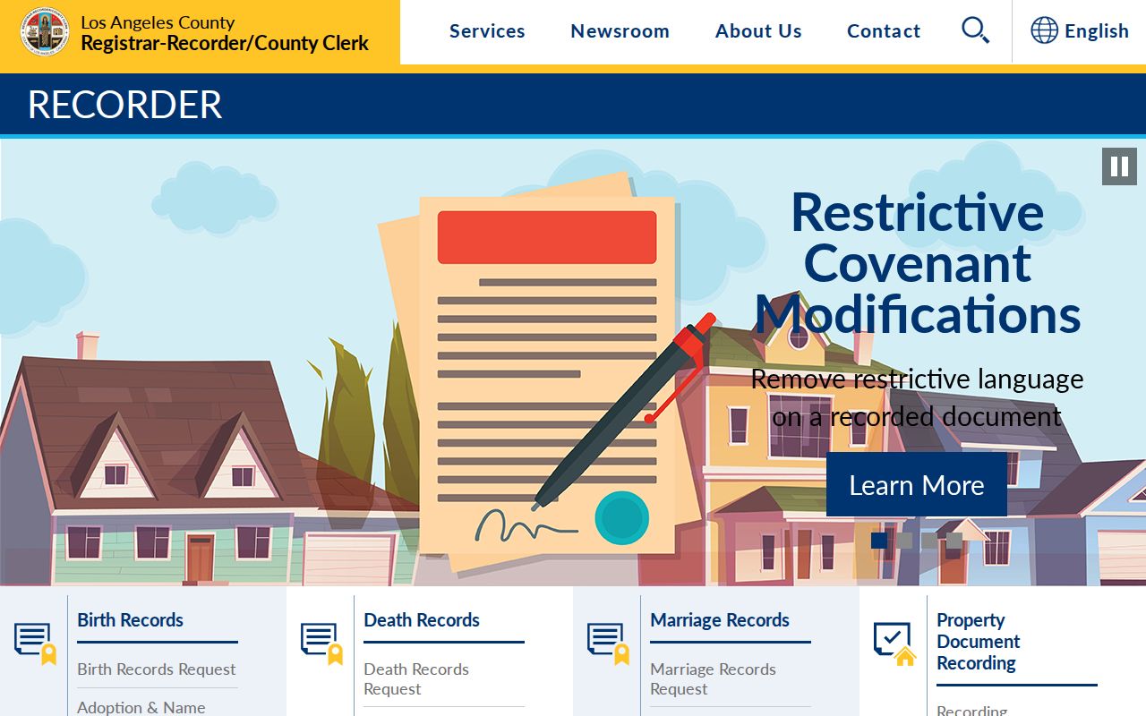 Montebello residents directory Los Angeles County recorder services