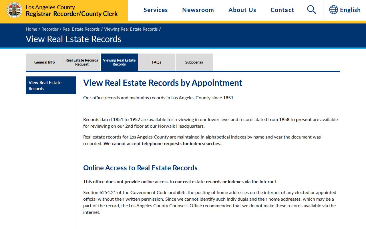 Montebello previous residents recorder terminal access