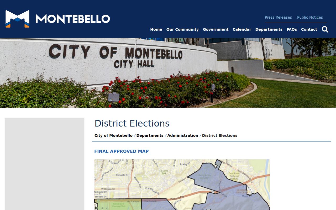 Montebello street directory district election maps